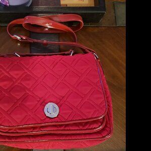 Vera Bradley Turnlock Quilted Crossbody In Tango Red  NEW!!!